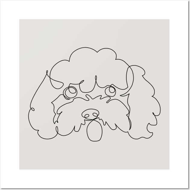 One Line Poodle Wall Art by huebucket